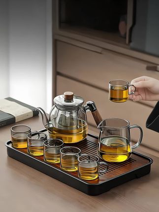#玻璃茶具套装 #玻璃茶具 #玻璃泡茶壶 #电陶炉煮茶 #泡茶壶
