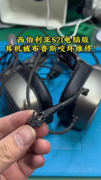 西伯利亚S21电脑版耳机维修! 客户西伯利亚S21耳机被小狗咬坏,导致耳机无法使用,这样的我们都可以修!客户不是不换耳罩头梁是客户已经买了自己更换!#专业维修耳机 #西伯利亚S21 #头戴式耳机 #外设维修