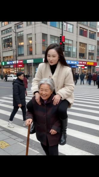 不用谢 这是你应该做的#帮老奶奶过马路 #ai