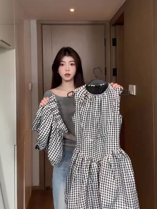 夏季时尚显瘦百搭宽松连衣裙+同色系花苞底裤设计感洋气圆领Y890 #洋气上档次 #百搭#休闲减龄穿搭 #夏季穿搭 #新款分享