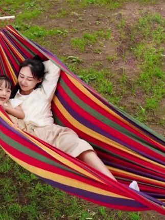 【春秋必备】户外郊游吊床、野外露营秋千、超强承重,随时都能躺#户外吊床 #户外秋千 #郊游吊床