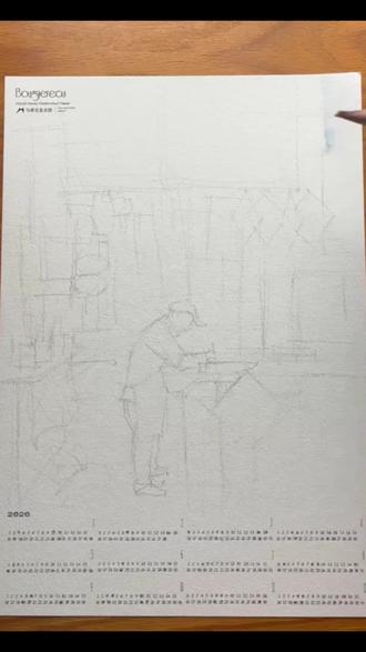 手写春联 手搓年历 现在过年还有多少人会为手写春联买单?#绘画 #手绘 #水彩年历 #水彩手绘 #画新年