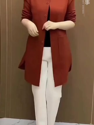 妈妈装新款套装风衣中老年宽松大气潮流轻奢外 套显瘦遮肉减龄上衣#显高显瘦显腿长 #谁穿谁好看 #早秋穿搭 #时尚气质穿搭 #减龄显瘦穿搭