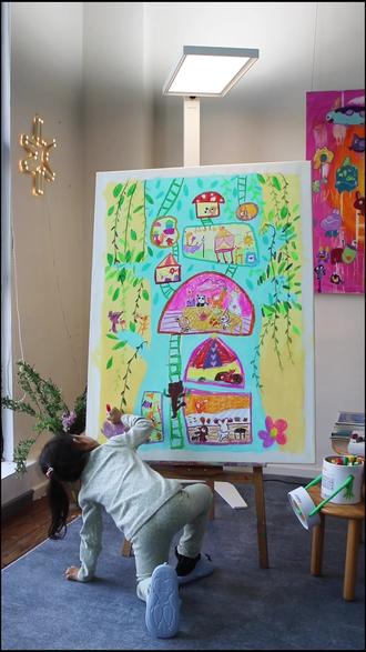 奇妙树屋儿童蜡笔画#人人都是艺术家 #创作者中心 #创作灵感