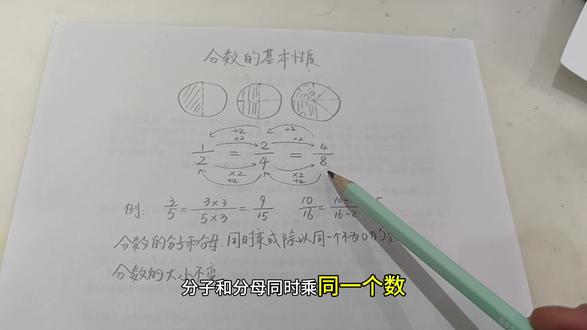 分数的基本性质——板书讲解 分数的基本性质~板书讲解#数学学习 #五年级数学下册 #分数的基本性质 #板书讲解#五年级数学