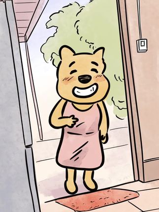 狗妈妈:你好 能给我一些吃的吗?这样我才有奶水喂我的孩子 #治愈系 #狗狗 #狗狗的心思都写在脸上了 #画画