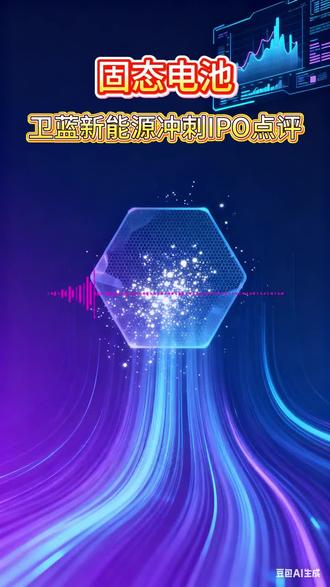 卫蓝新能源冲刺IPO+加速固态电池商业化 #新股#IPO#股市 #财经