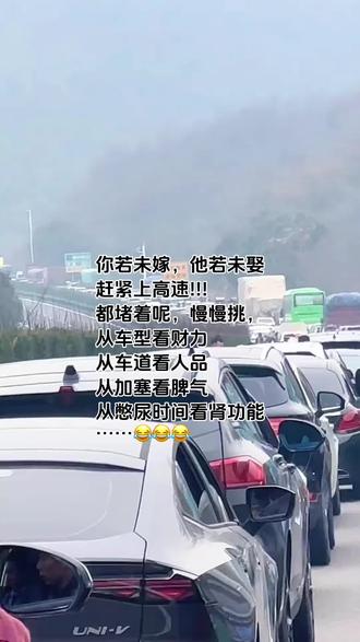 高速堵车,秒变大型相亲现场。
挑车、挑人、挑脾气,顺便考验一下肾功能…
今日份返程,主打一个“随缘”😂#高速堵车 #返程高峰 #为了生活都不容易 #年后返程 #生活