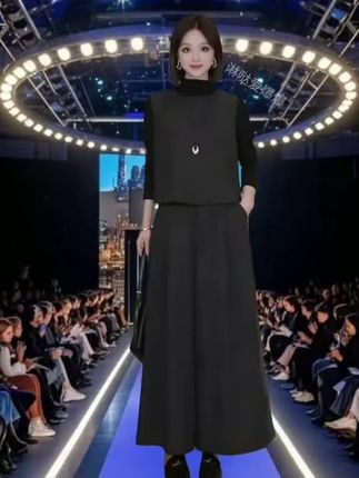 复古文艺气质套装2025秋冬新款打底衫马甲阔腿裤高级感三件套2613#穿出自信穿出美丽 #这也太好看了 #时尚套装 #每日时尚穿搭 #减龄气质穿搭