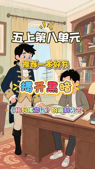 五年级上册语文第八单元同步作文:推荐一本好书—揭开黑暗《格列佛游记》的讽刺光芒#作文范文#作文素材#小学生同步作文#动画#作文