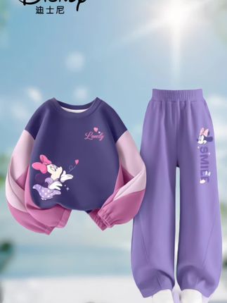 迪士尼女童两件套#卡通图案服饰 #卡通套装 #高品质童装 #面料柔软舒适 #童装@巨量千川 @DOU+小助手