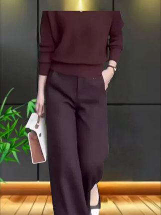 免烫高级感西装阔腿裤女2025春秋通勤直筒高腰显瘦垂感妈妈休闲裤#简约大气 #优雅气质 #穿出大长腿 #时尚洋气 #时尚裤子