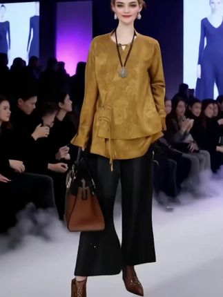 高级感文艺风提花盘扣衬衫女2025秋季新款遮肚子显瘦百搭长袖衬衣#显瘦上衣#百搭上衣#时尚上衣#休闲上衣#气质上衣