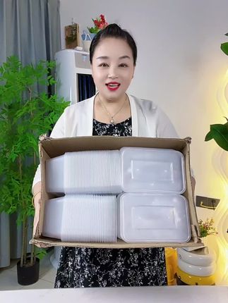 一次性饭盒长方形圆形快餐塑料水果外卖便当打包盒保鲜盒加厚带盖#加厚一次性打包餐盒#食物保鲜 #保鲜盒#非常方便实用#超便宜超划算