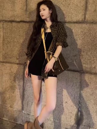 #豹纹衬衫 #豹纹外套 #衬衫穿搭