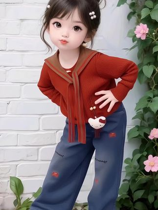 哇塞❗️2025秋款女童套装美到开挂 海军领卡通上衣+牛仔裤两件套,可爱又洋气~海军领设计自带俏皮感,卡通图案萌趣满分,牛仔裤时髦又好搭,一套穿出门,妥妥的校园时尚小达人👧 面料舒适,秋天穿刚好,孩子跑跑跳跳也自在🍂 不管是上学、秋游还是日常出街,穿这套都超吸睛,被同学妈妈追着问链接那种! 赶紧给咱家小棉袄安排上,秋天一起美美的~ #女童秋装 #2025新款 #卡通套装 #海军领上衣 #牛仔裤两件套@抖加🔥上热门🔥dou+🔥热点宝 @抖音小助手