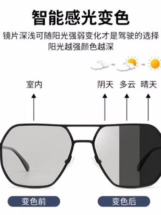 开车必备太阳镜 日夜两用墨镜偏光变色开车钓鱼太阳镜驾驶墨镜男士#高颜值眼镜 #日夜两用墨镜 #偏光太阳镜