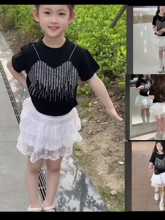 女童穿搭 #女童套装#潮娃必备 #爱美的小女孩@DOU+小助手