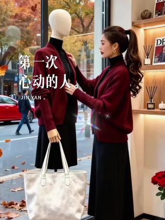 #高级感穿搭 #优雅气质 #秋冬穿搭 #针织衫#谁穿谁好看