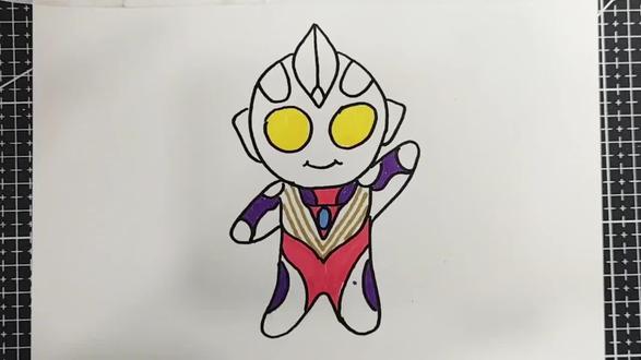 你相信光吗?相信,迪迦就来了 #奥特曼儿童画 #绘画教程 #热点