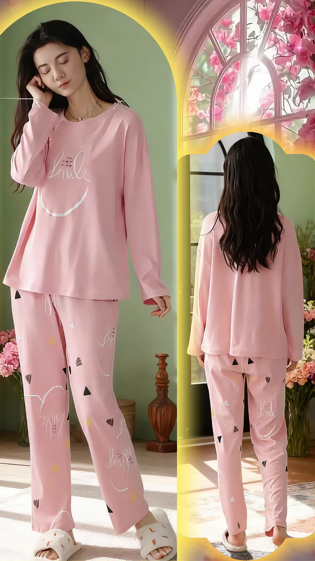 #春秋款睡衣#面料柔软舒适 #家居服套装#可外穿睡衣