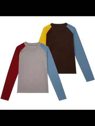 ⌜炫暖撞色⌟ 25秋冬腈纶自发热混纺拼接撞色柔软修身百搭打底衫