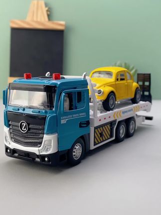 合金拖车玩具平板运输车道路救援车儿童仿真车工程卡车汽车男孩6#儿童玩具#救援车#玩具模型车#礼物