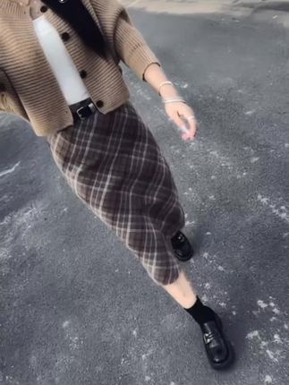 ###气质半身裙#格子裙#显高显瘦显腿长#今天穿 什么