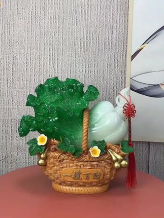 一揽百财 白菜摆件新中式店铺家居新房客厅装饰品,工艺品乔迁开业礼物#摆件 #工艺品摆件 #百财摆件#乔迁新居#中秋