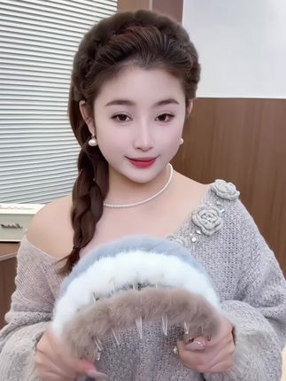 #头饰发饰 (7色选)韩系复古豹纹带齿毛绒发箍女防滑洗脸发卡头箍#发箍控 #日常发型 #发饰 #发箍