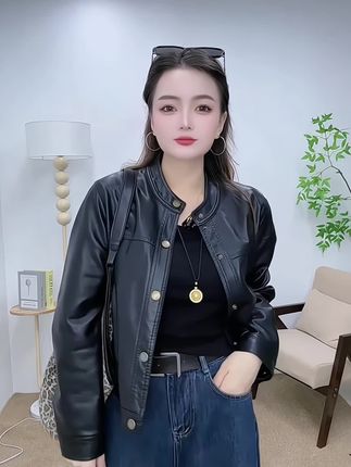 秋季新款#皮衣外套 时尚洋气 减龄气质 休闲百搭舒适显瘦皮衣外套女装#面料柔软舒适 #高级感穿搭 #洋气减龄 #秋季新款