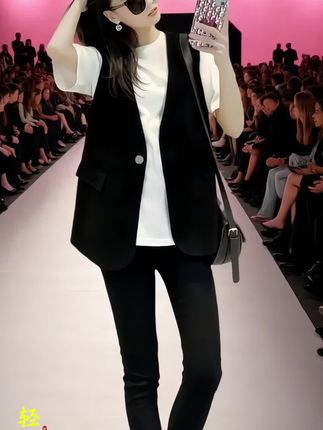 姐妹们快来看看这件超火的女士马甲吧!它是今年的新款,而且还是大码的,可以穿到两百斤哦!它是韩版的西装马甲,还是个百搭的背心款式,穿上特别显瘦,而且非常时髦洋气,不管你是逛街聚会还是出差旅行,都可以轻松驾驭它,喜欢的朋友千万不要错过了,赶紧点击下方链接购买吧!#引领时尚潮流 #高级感穿搭 #时尚气质穿搭 #穿出高级感 #今日穿搭