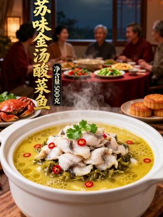 金汤酸菜鱼。还有谁没吃过这款金汤酸菜鱼鱼肉选用无骨无刺的巴沙鱼滑嫩鲜美大口吃超满足。汤底是师傅用大骨和老母鸡精心熬制8小时而成金黄透亮酸香辣爽一入口就疯狂分泌口水。酸菜脆嫩可口吸饱了汤汁比鱼肉还抢手操作超简单15分钟在家就能复刻餐厅级美味赶紧囤起来#金汤酸菜鱼#超便宜超划算#妈呀太香了#快来一起尝个鲜#酸菜鱼