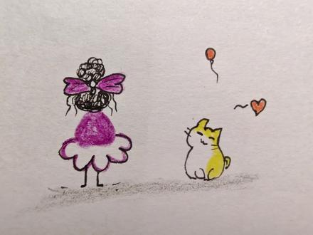 ✨💕可爱小鼻嘎 , 彩铅简笔画✨💕#真实生活分享计划 #日常瞎画 #自学画画打卡 #火柴人 #治愈系