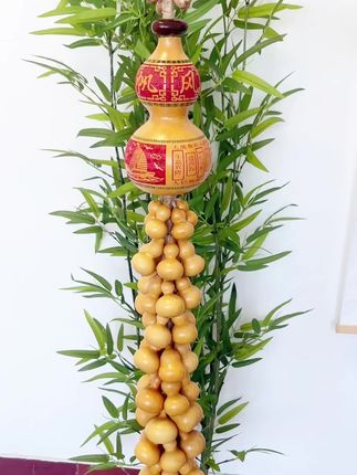 高端有品位的天然葫芦串 大气美观 可挂在很多场景#葫芦串 #葫芦 #葫芦福禄 #电视机背景墙 #茶室