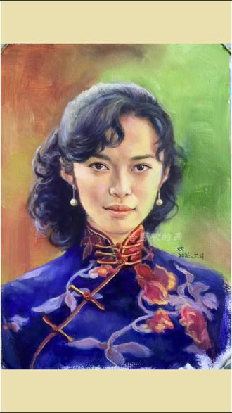 “余则成 大鸡蛋 我煮你” #绘画过程分享 #油画人物 #潜伏 #翠平 #姚晨
