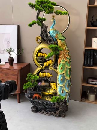 孔雀🦚流水摆件 #家居摆件 #艺术品摆件 #流水摆件