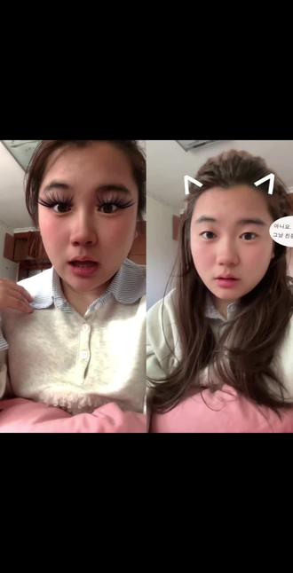 姐姐平时都画这么浓的妆吗#对口型 英语一个不会