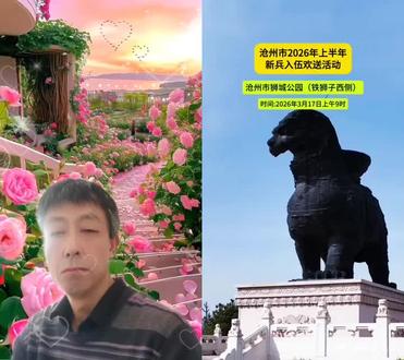 时间:2026年3月17日上午9时
地点:沧州市狮城公园(铁狮子西侧)从狮城公园北门出发,经解放西路、浮阳大道,至沧州市文化艺术中心集结。演出安排舞狮、武术、杂技等节目 #新兵入伍仪式 #话说沧州