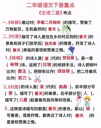 #小学语文 #知识点总结 二年级重点只要学过的古诗不止是背默,一定让孩子理解并掌握所有知识点,也是考试#必考考点 #语文 #二年级