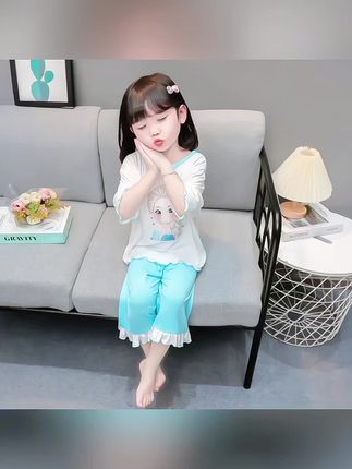 女宝宝夏季薄款莫代尔家居睡衣套装来啦,柔软舒适#女童睡衣家居服 #女童家居套装 #女童空调服 #女宝宝睡衣套装 #女宝宝穿搭