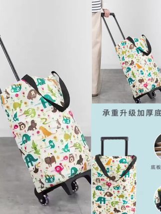 高质大容量拉杆可折叠购物车买菜小拉车便携轻便防水家用购物神器#大容量#购物车#好物推荐🔥 #买菜小拉车
