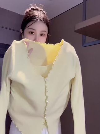 法式慵懒风百搭针织衫秋冬氛围感蕾丝针织衫开衫衫上衣法式#针织衫 #百搭 #氛围感