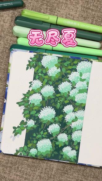 用丙烯马克笔把春天画进本子里✨#简笔画 #跟着抖音学画画 #日常vlog #丙烯马克笔#绘画