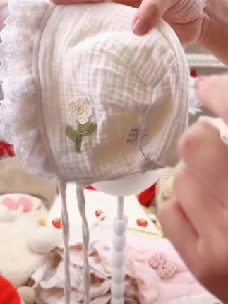 韩国婴儿帽子秋冬新款蕾丝女童保暖护耳帽新生儿护囟门宝宝胎帽#宝宝帽子 #孕期囤货 #儿童帽子 #婴儿帽子 #胎帽