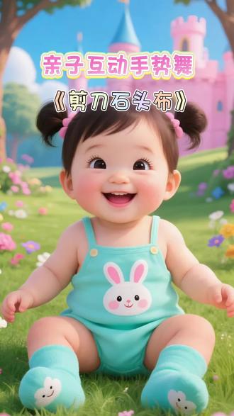 幼儿启蒙亲子互动儿歌手势舞《剪刀石头布》#儿歌#0到3岁早教儿歌#启蒙早教#剪刀石头布手势舞#儿歌动画