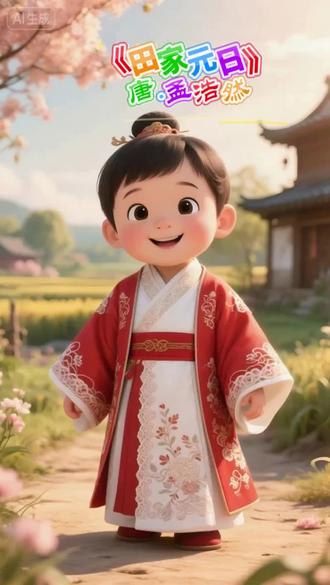 #儿童古诗《田家元日》唐.孟浩然
译文:
昨夜斗回北,今朝岁起东。昨晚北斗星的斗柄转向了北方,今天早晨新的一年又开始了(从东方升起)。
我年已强仕,无禄尚忧农。我年已四十(古时称强仕之年当出仕),虽然我没有官职俸禄,却依然心系农事。
桑野就耕父,荷锄随牧童。在种满桑树的田野上,我与耕作的农夫一同劳作,扛着锄头,跟随放牧的孩童。
田家占气候,共说此年丰。农家推测天气的变化,大家都说今年会是一个丰收的年景。
@悠悠学古诗
#儿童启蒙教育#儿童必读#图文并茂朗朗上口#Al制作仔细甄别