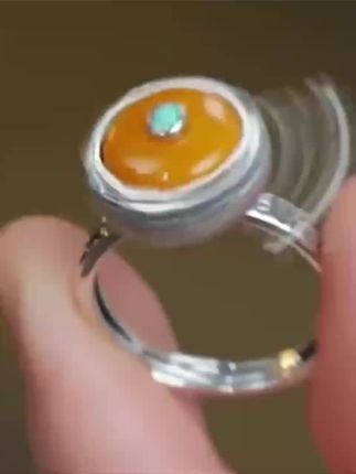 #蜜蜡S925银戒指#六字箴言莲花戒指#民族风复古戒指好物推荐🔥