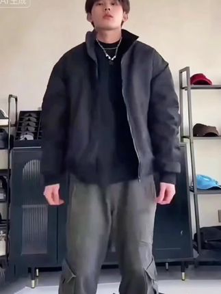 #休闲夹克#立领加厚棉服