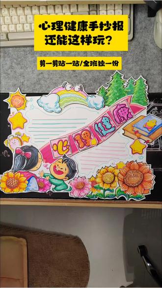 小学生手抄报太难画?这套心理健康线稿,涂色剪贴就能交作业! #小学生手抄报 #手抄报素材 #小学生手绘 #心理健康手抄报 #手抄报线稿